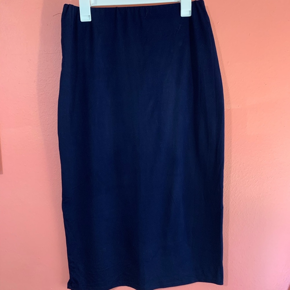 Navy Midi Pencil Skirt